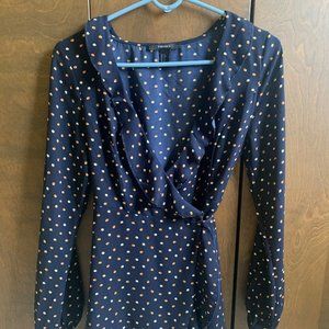 Forever 21 Ruffle Wrap Tie Dress Long-Sleeve